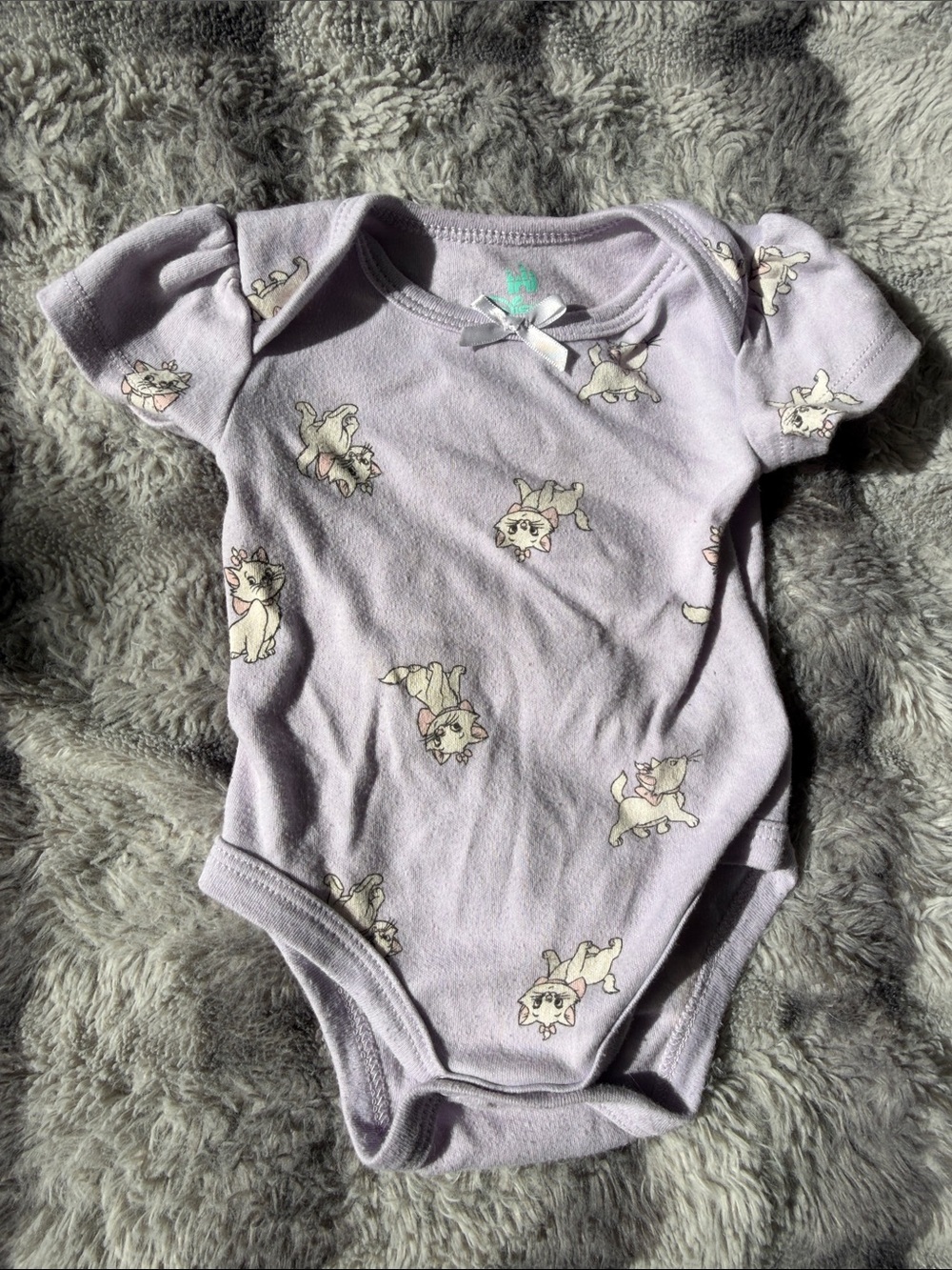 Disney Lavender Kitten Print Baby Bodysuit